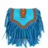 Fringe Handbag | OkO-OKO™ Fringed bag, sky blue and turquoise variant | OkO-OkO
