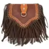 Fringe Handbag | OkO-OKO™ Auburn brown fringe bag | OkO-OkO