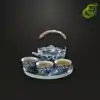 Blue and white porcelain tea set with a traditional lotus pattern | OkO-OKO™ Blue and white porcelain tea set with a traditional lotus pattern