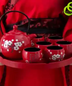 Chinesisches Teeservice mit weißen Kirschblüten | oko-oko