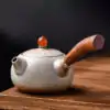 Théière Céramique <br> Japonaise (Sablée ou Blanche) | OkO-OKO™ Théière-japonaises-céramique-sablée-variantes-blanche-avec-bouton-de-couvercle-orange.jpg