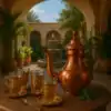 Théière-metal-arabique-3-couleurs-sur table-OkO-OkO