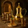 Théière métal arabic dorée pour le thé vert OkO-OkO