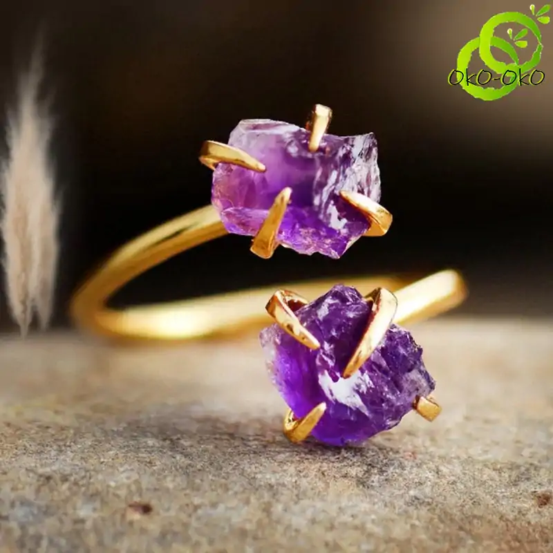 Bijou Lithothérapie «br» Bague Pierre naturelle brute. | OkO-OKO™ bague-pierre-naturelles-brute Améthyste | oko-oko