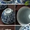 Blue and white porcelain tea set with a traditional lotus pattern | OkO-OKO™ Traditional blue porcelain set with lotus pattern, featuring a metal strainer and a decorated lid