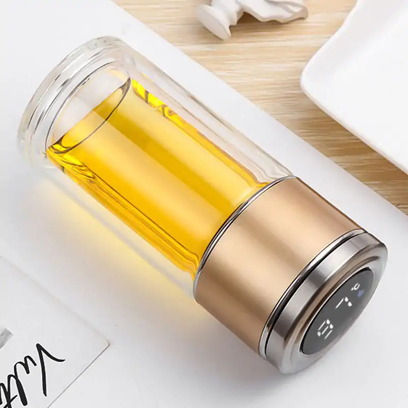 <br> Thermosfles Intelligent glas | OkO-OKO™ smart-thermos-in-glas-goud variant